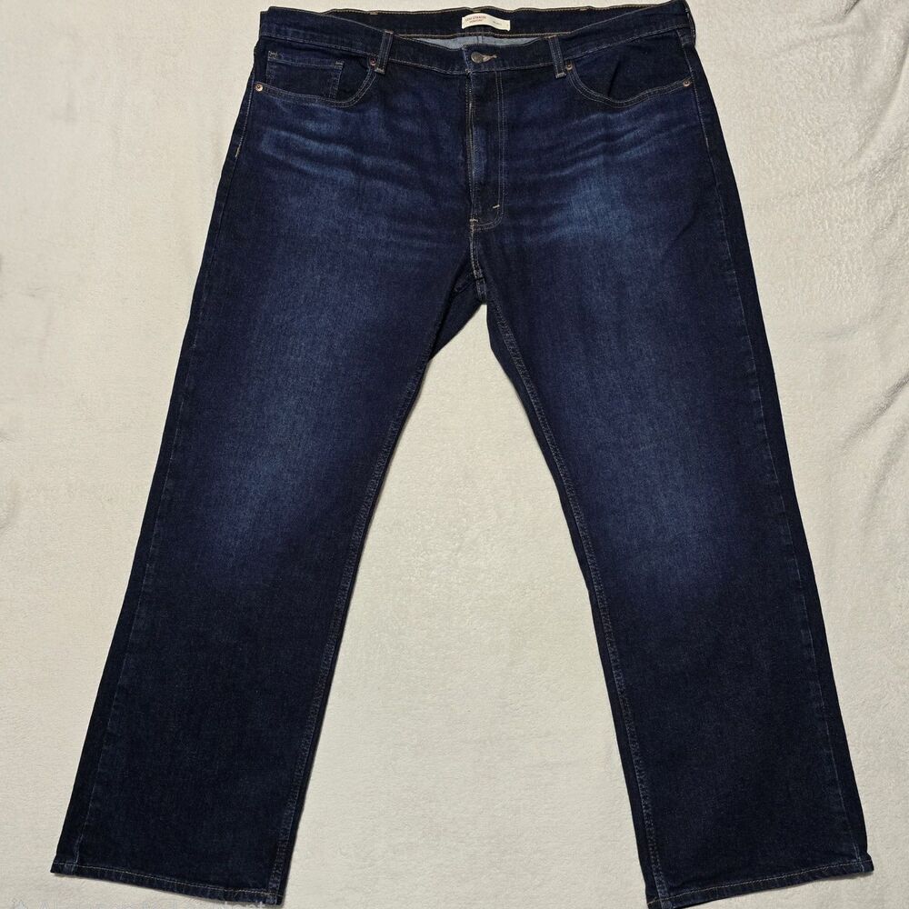 Signature by Levi Strauss & Co Men's Sz 42x30 Relaxed Fit Dark Blue Denim Jeans